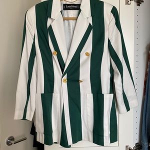 Vintage striped blazer with gold buttons
